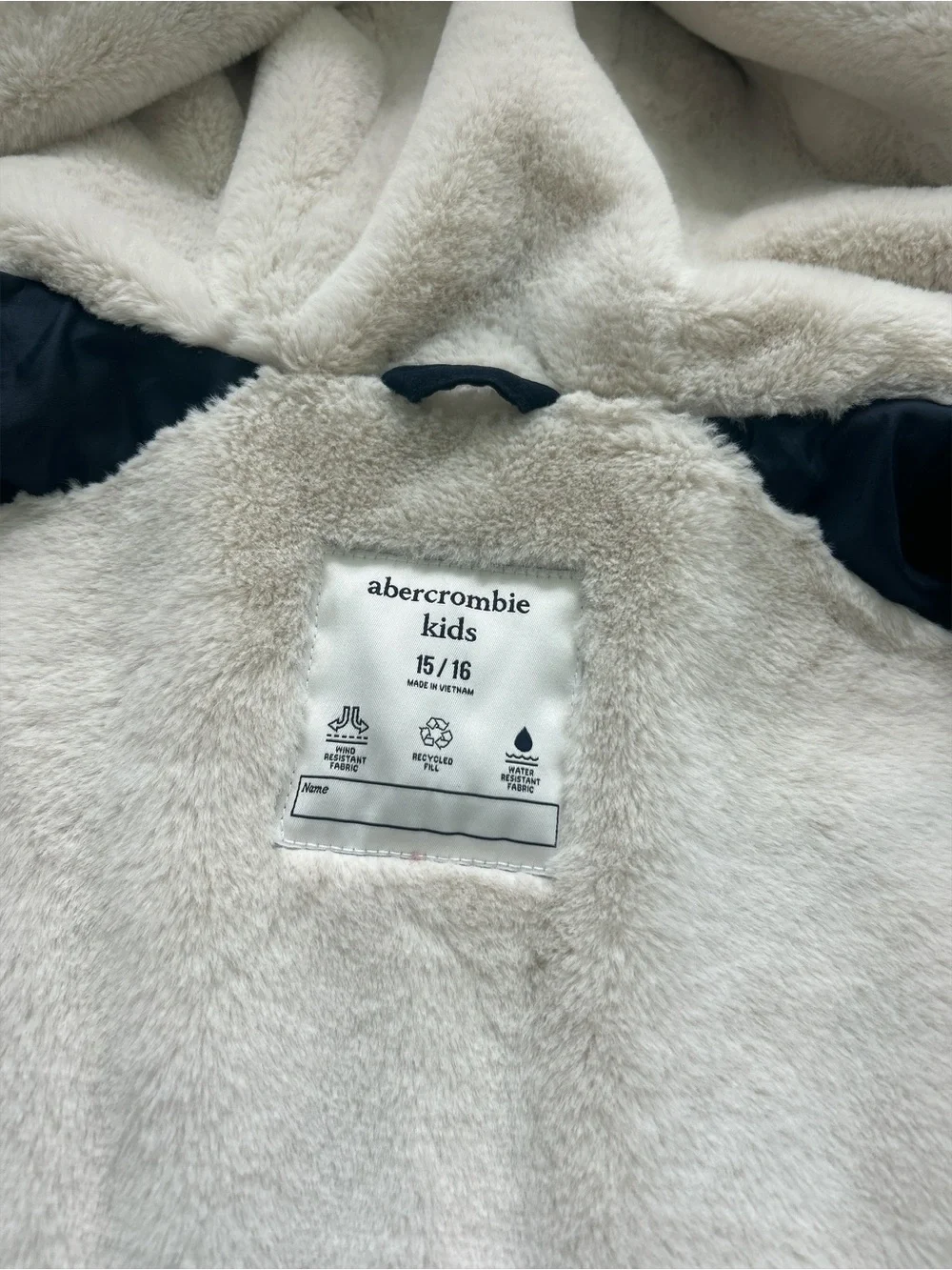 abercrombie kids Navy Hooded Puffer
